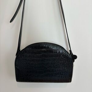 A.P.C Demi - Lune Embossed Leather Bag